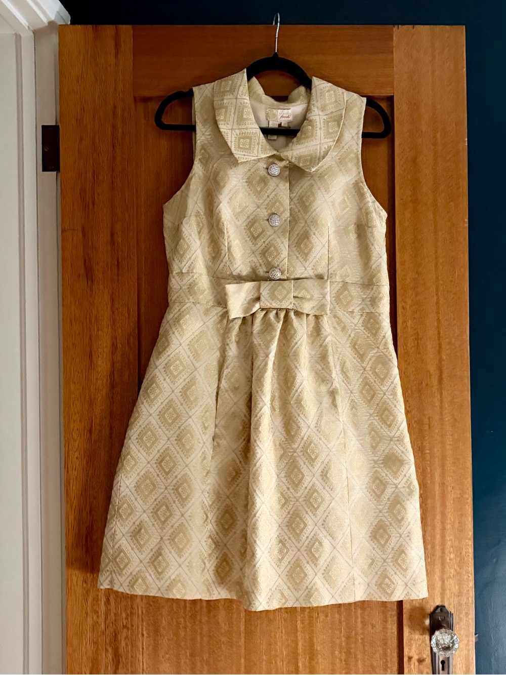 Plenty by Tracy Reese Gold Brocade Mini Dress with Bow - Picture 5 of 8
